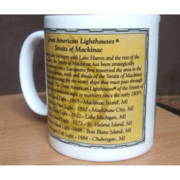 Donna Elias Series Mug Lighthouses of the Straits of Mackinac Sea Chart Collage - Picture 6 of 11